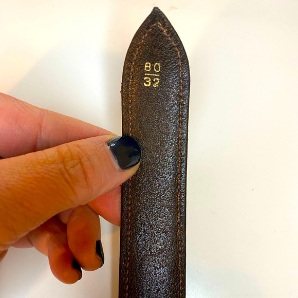 EUC - Like New!  80s Vintage Gucci belt, women’s 32 in, brown diamante double G - Picture 5 of 10